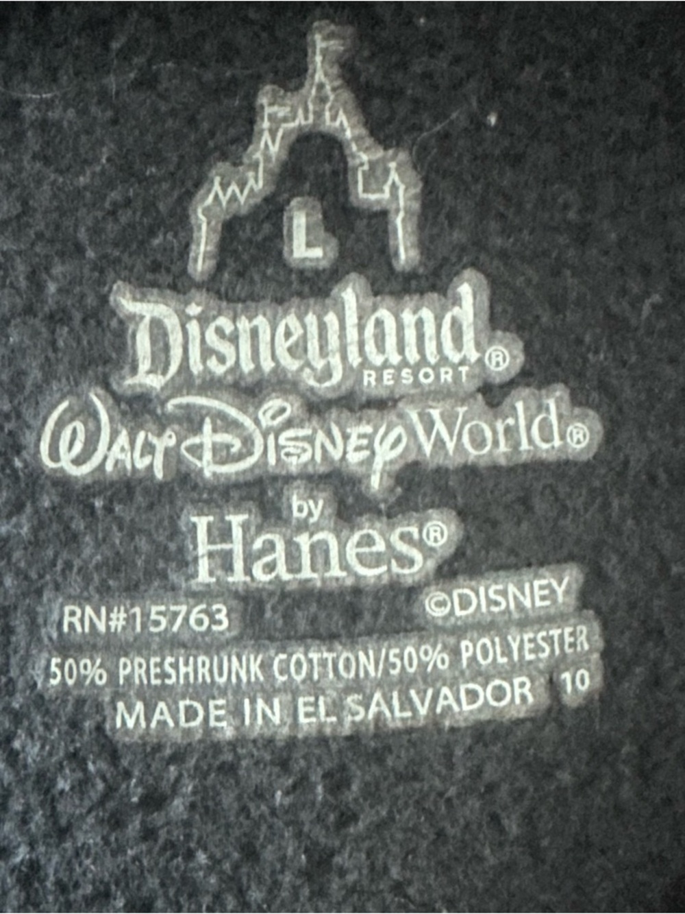 Disney by Hanes Man L Black Hoodie with Mickey Graphic Long Sleeves Cotton Blend - Picture 9 of 10